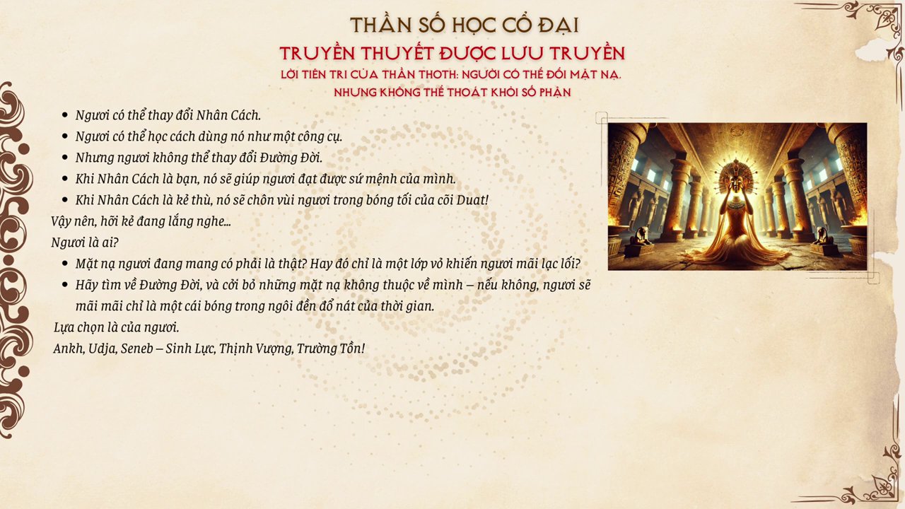 Một bàn ta y cầm một ngọn đuốc, ánh sáng từ ngọn đuốc chiếu rọi một con đường phía trước. Ngọn đuốc tượng trưng cho nhân các h, con đường tượng trưng cho đường đời.